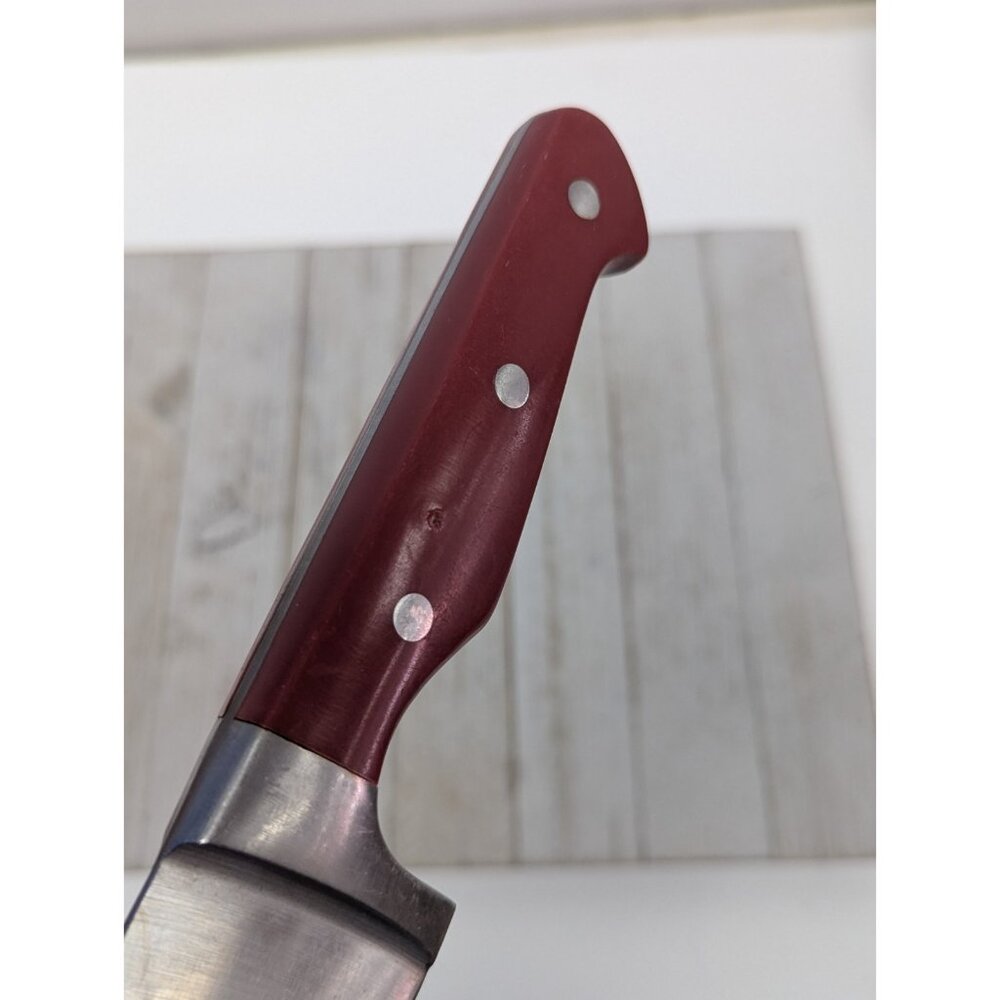 Paula Deen Chef Knife Stainless Steel Red Handle 8" Blade 13-1/2" Long - Picture 11 of 12